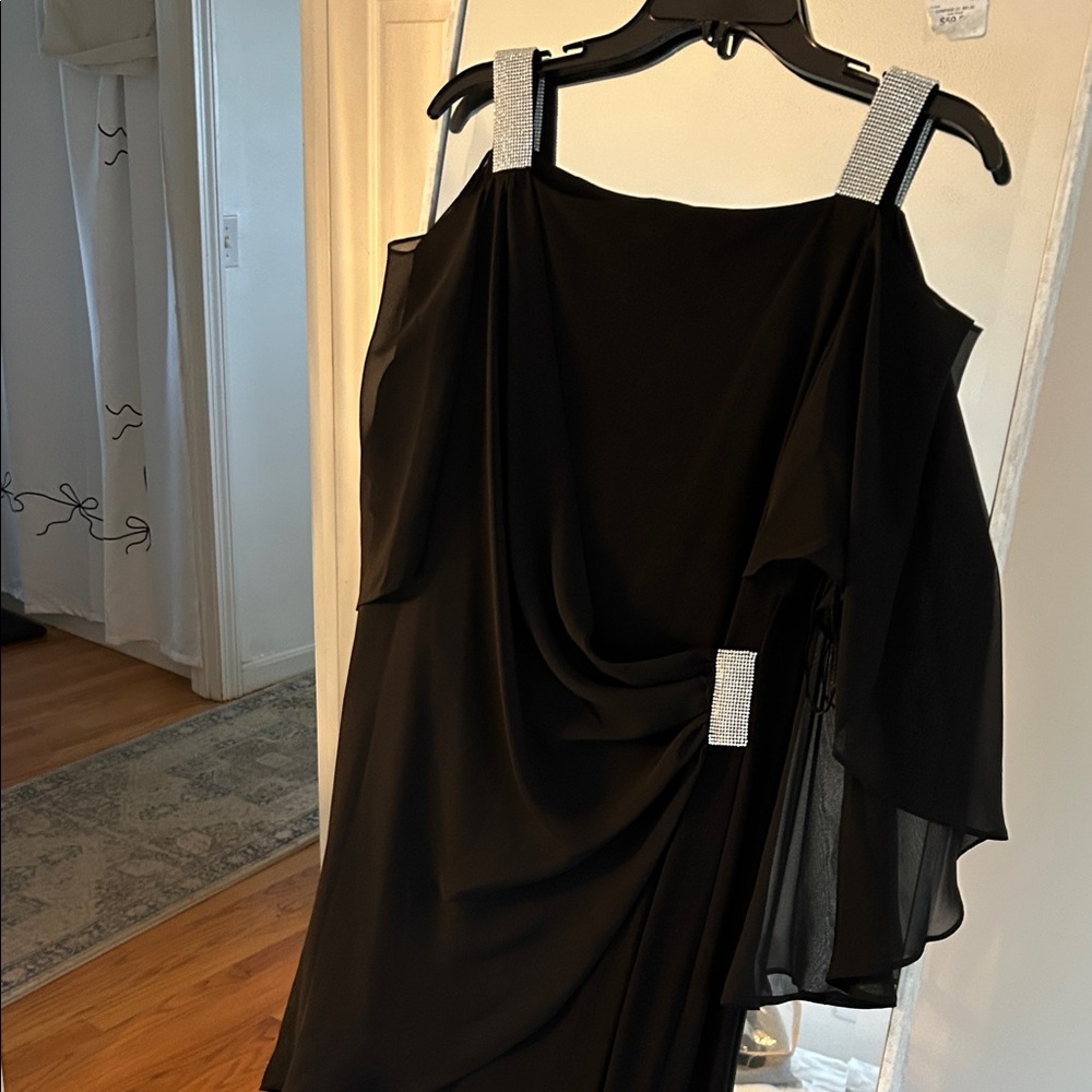 MSK Elegant Black Mini Dress with Silver Details